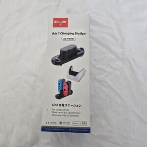Aolion Switch Controller 6 in 1 Charging Station AL-P5001 Black NIB